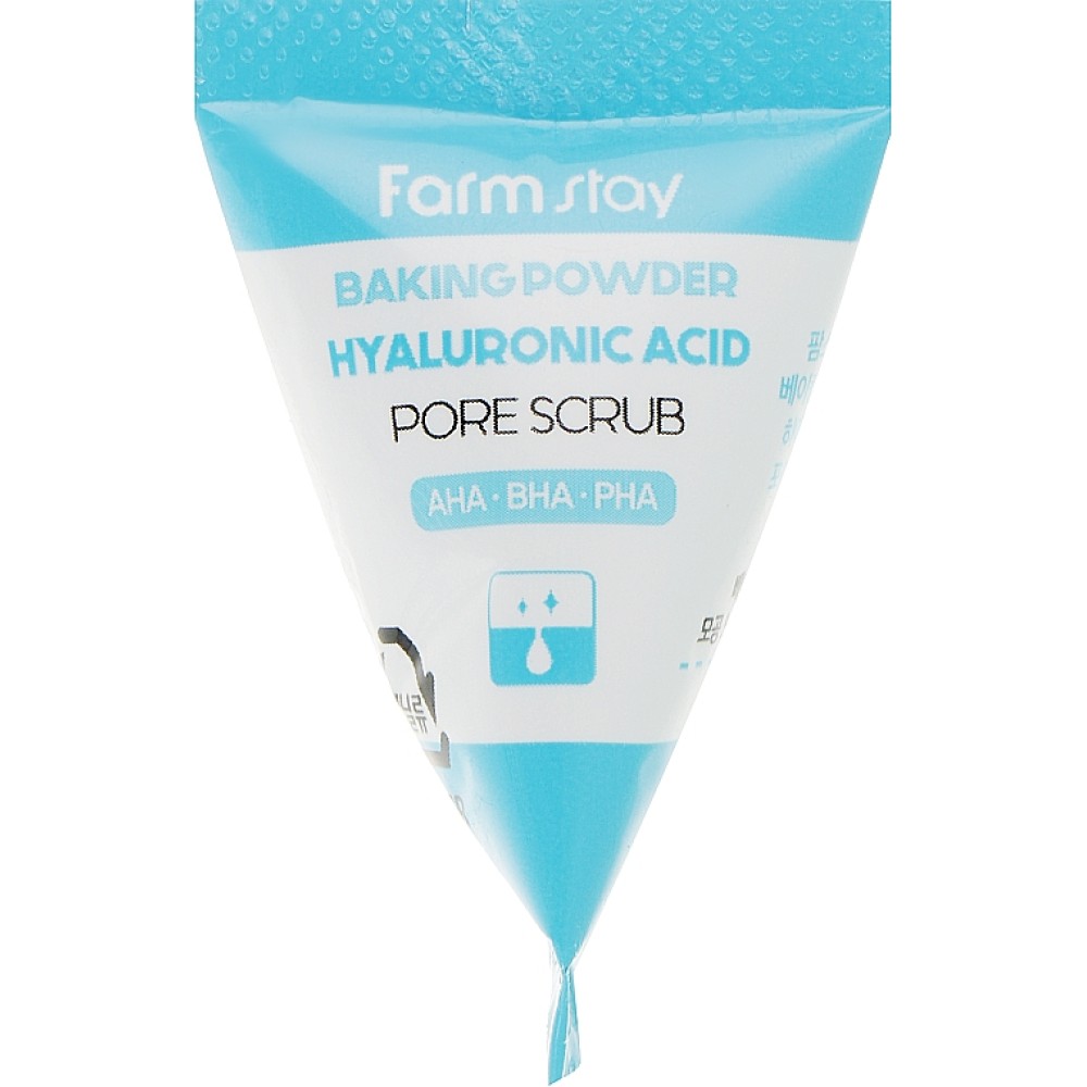 FarmStay Hyaluronic Acid Baking Powder Pore Scrub - Скраб для лица с гиалуроновой кислотой, 7ml