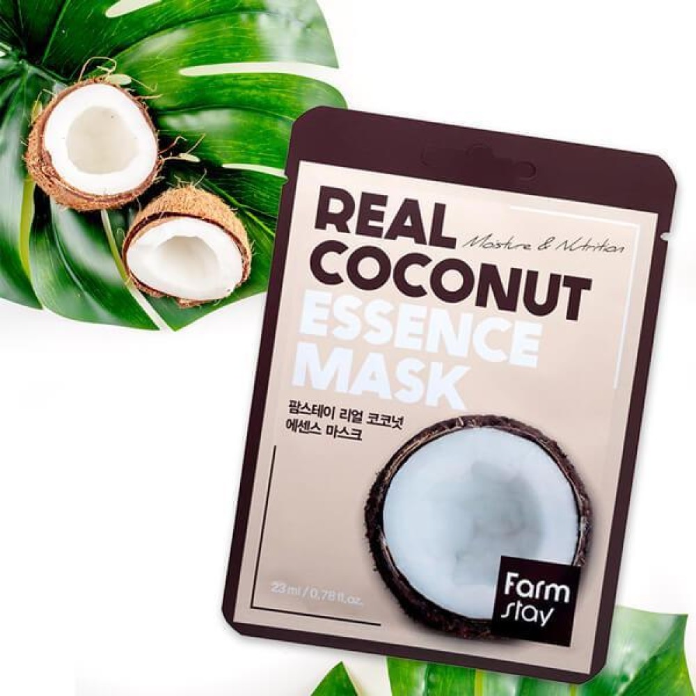 FarmStay Real Coconut Essence Mask - Увлажняющая тканевая маска для лица с экстрактом кокоса