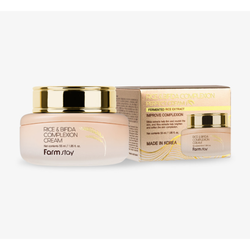 FarmStay Rice&Bifida Complexion Perfect cream - Atjaunojošs sejas krēms ar bifidobaktērijam, 55ml (805029)