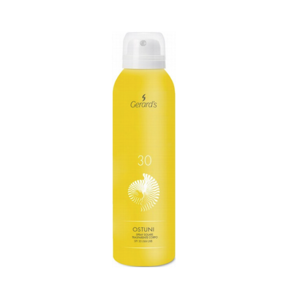 GERARD'S OSTUNI Sun Protective Spray - Aizsargsprejs, caurspīdīgs, ķermenim, SPF30 UVA, UVB, 150ml (RXXSUN303)