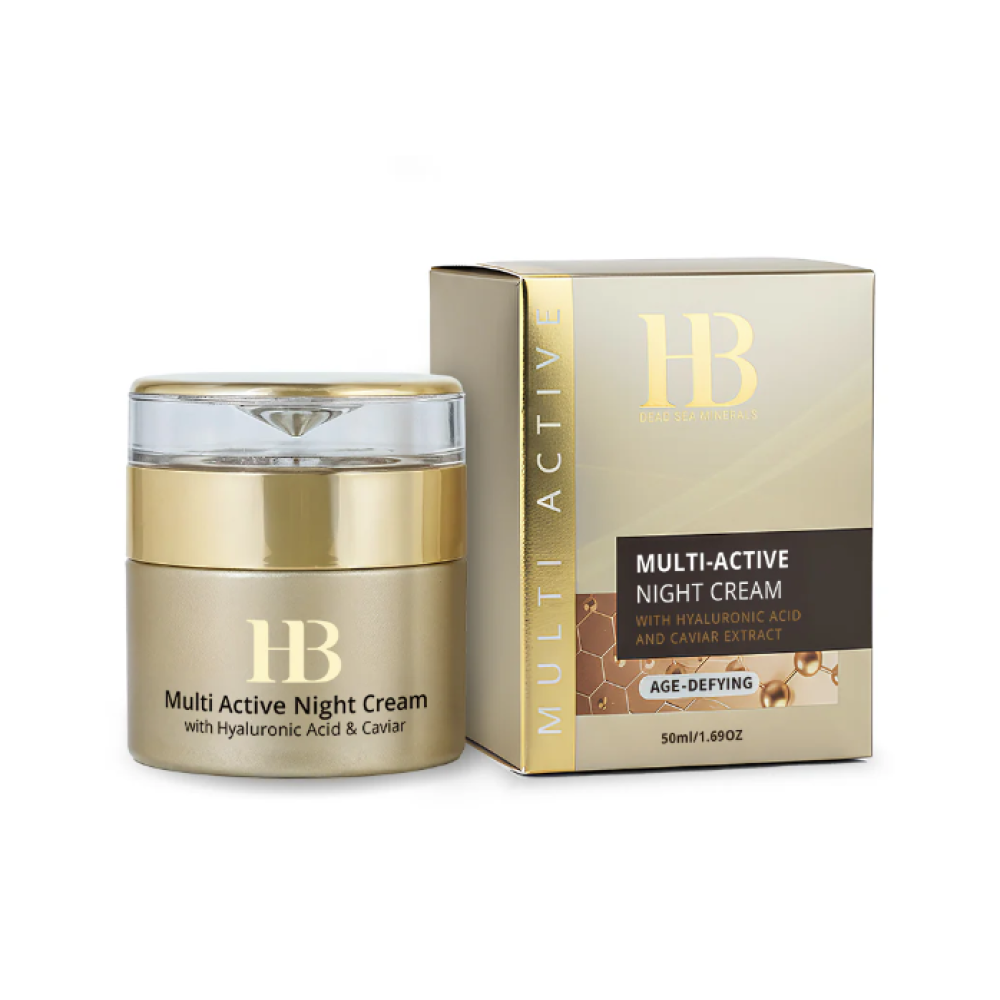 H&B PREMIUM LINE Multi-Active Night Cream with Hyaluronic acid and Caviar Extract - Aktīvs nakts sejas krēms ar hialuronskābi un kaviāra ekstraktu (H&Bnight)