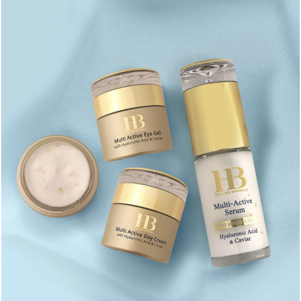 H&B Multi-Active Serum with Hyaluronic acid and Caviar - aktīvs sejas serums ar hialuronskābi un ikriem (HB-SERUM)