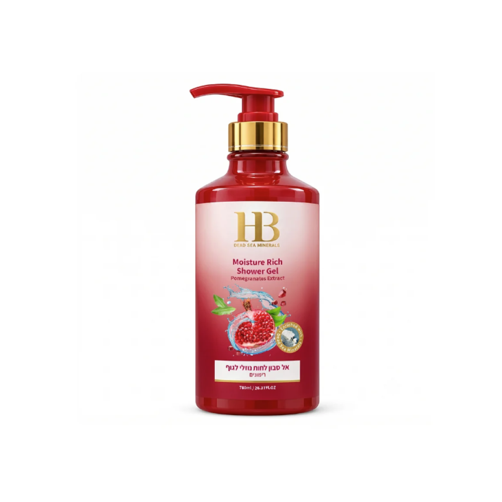 HEALTH&BEAUTY Moisture Rich Shower Cream Pomegranate - Dušas želeja-krēms ar granātābolu ekstraktu, 780ml (H&B00044)
