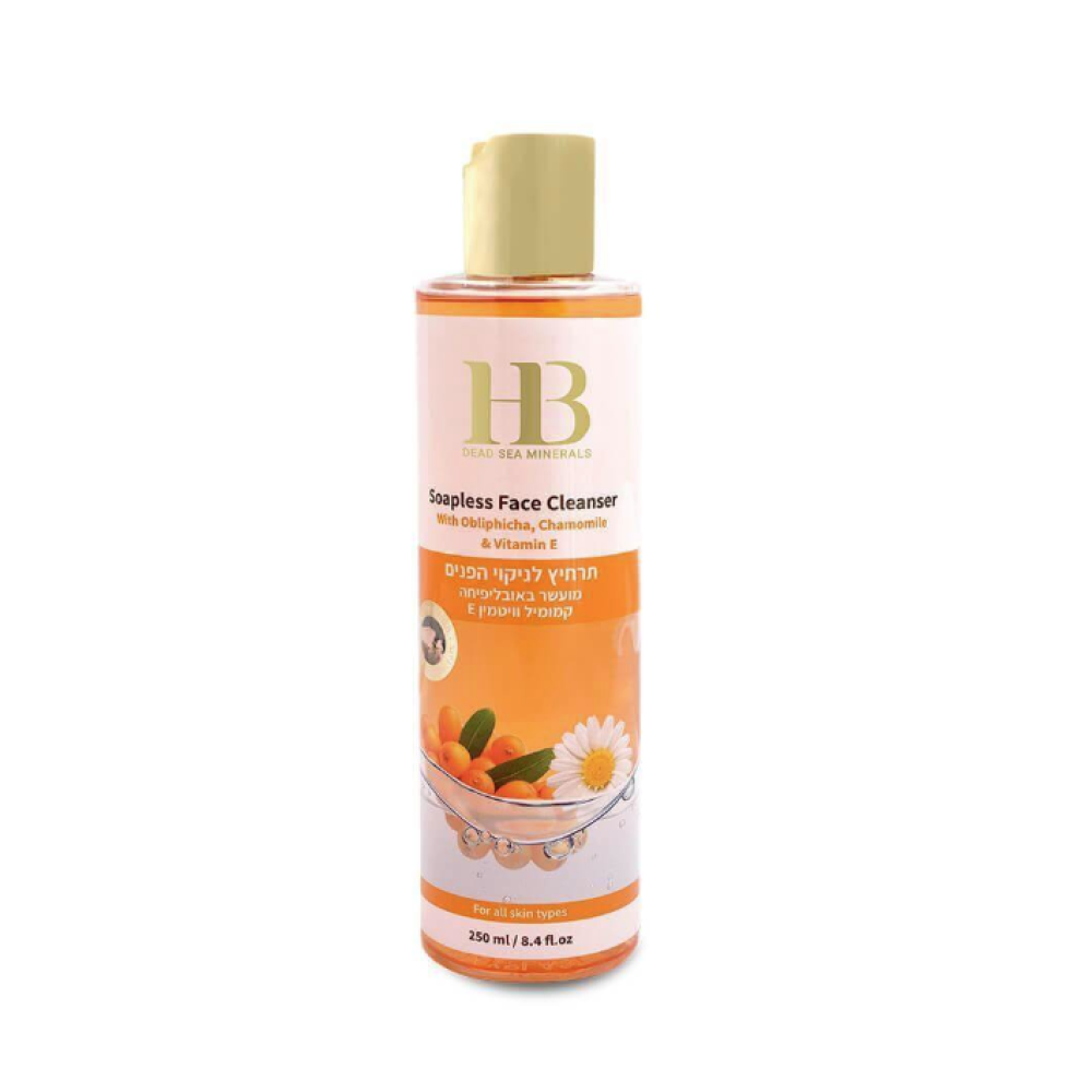 HEALTH & BEAUTY Soapless Face Cleanser with Obliphicha, Chamomile & Vitamin E - Attīrošs balzāms sejai ar smiltsērkšķu eļļu, kumelītēm un E vitamīnu, 250ml (H&B00022)