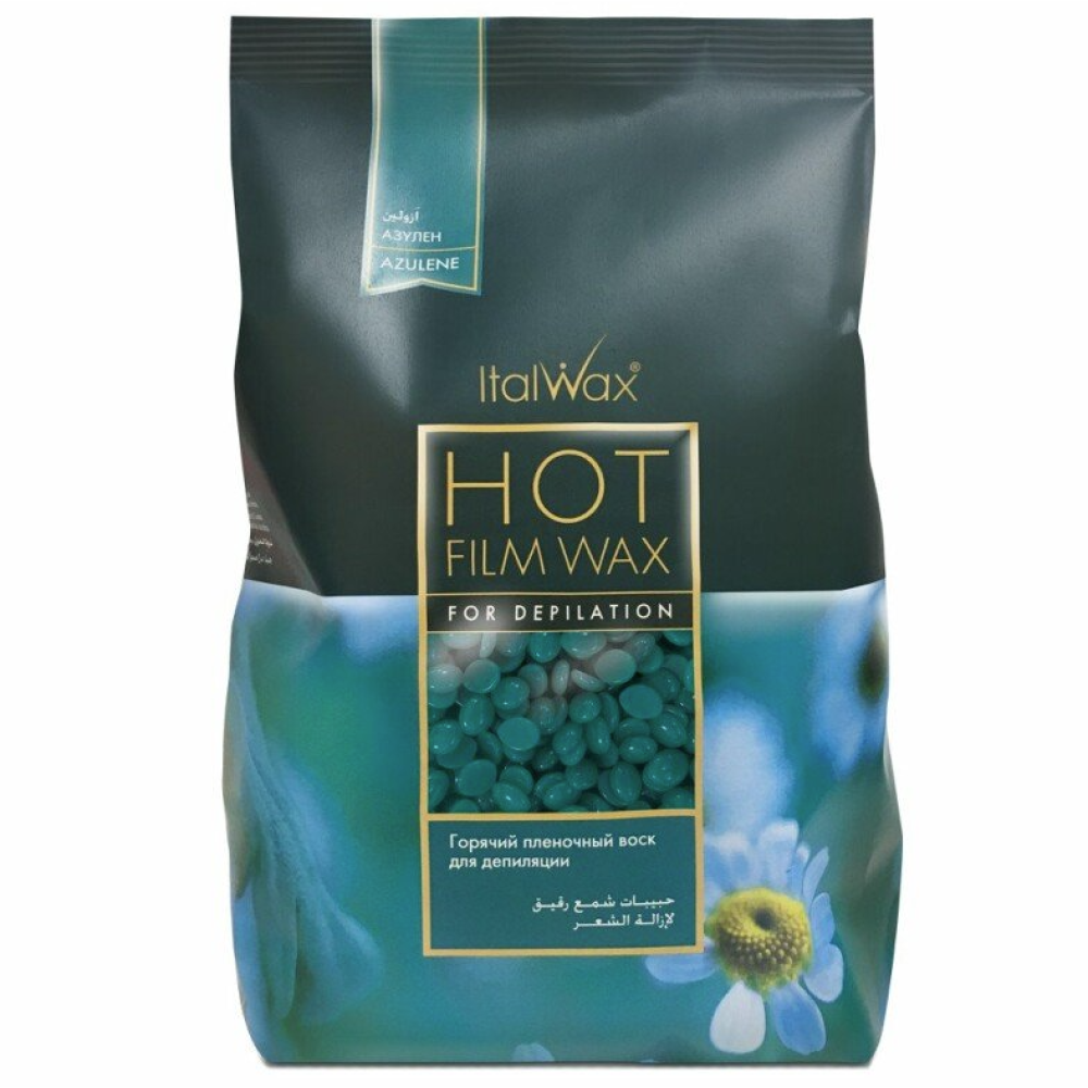 ItalWax Hot Film Wax AZULENE - Caurspīdīgs plēves vasks AZULENE, 1000gr. (BRL63058)