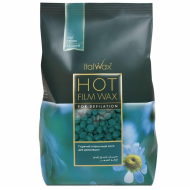 ItalWax Hot Film Wax AZULENE - Caurspīdīgs plēves vasks AZULENE, 1000gr.