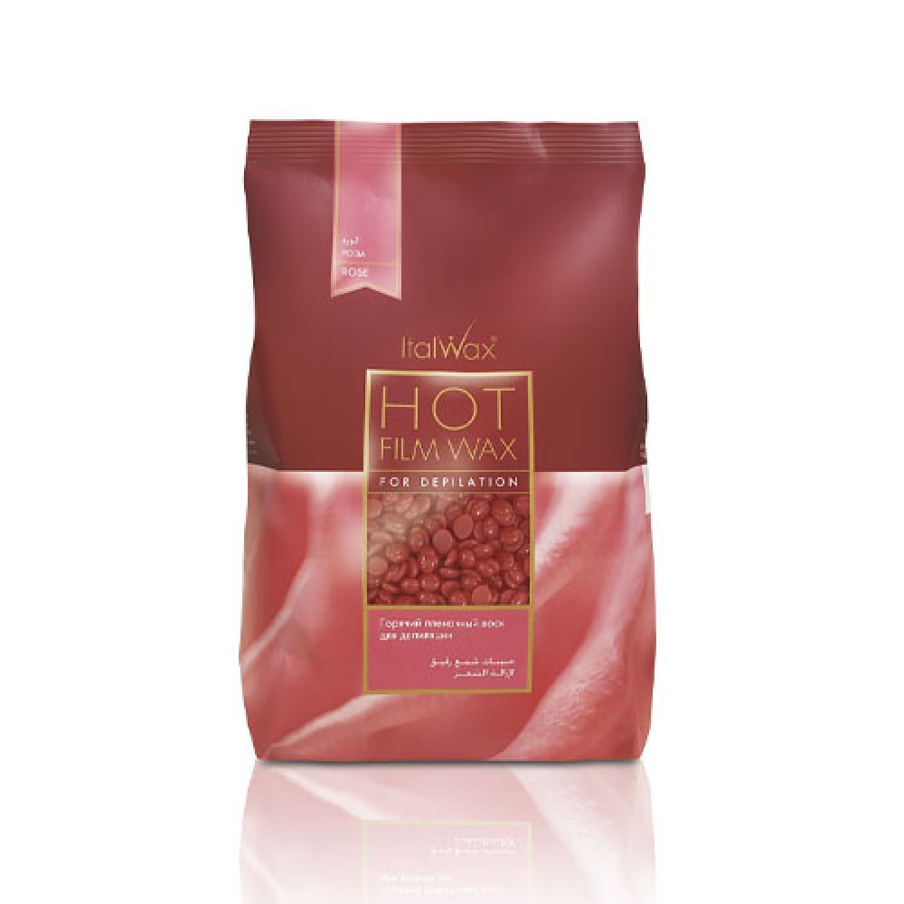 ItalWax Hot Film Wax ROSE - Воск для депиляции пленочный Роза, 1000g