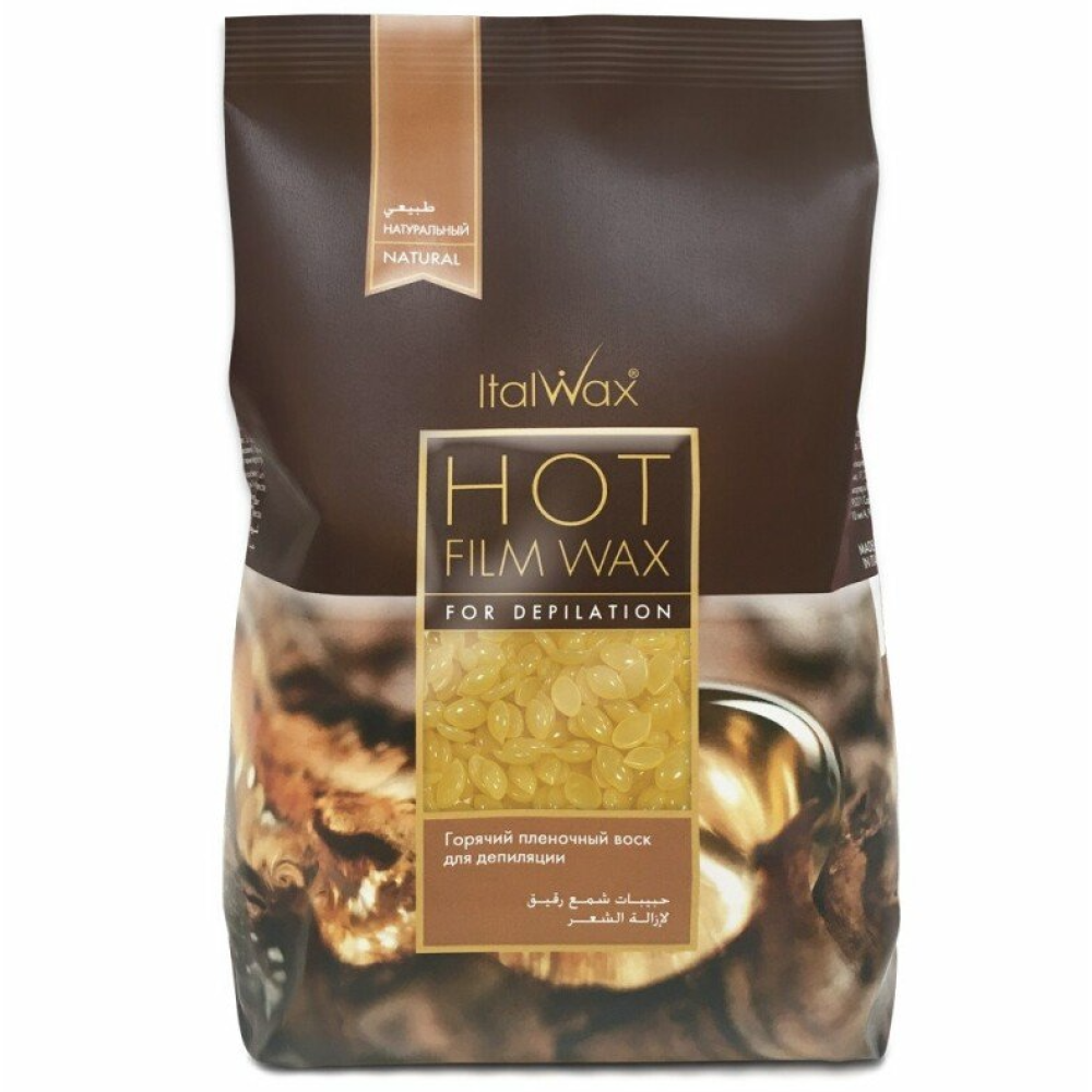 ItalWax Hot Film Wax NATURAL - Caurspīdīgs plēves vasks NATURAL, 1000g (BRL63102)