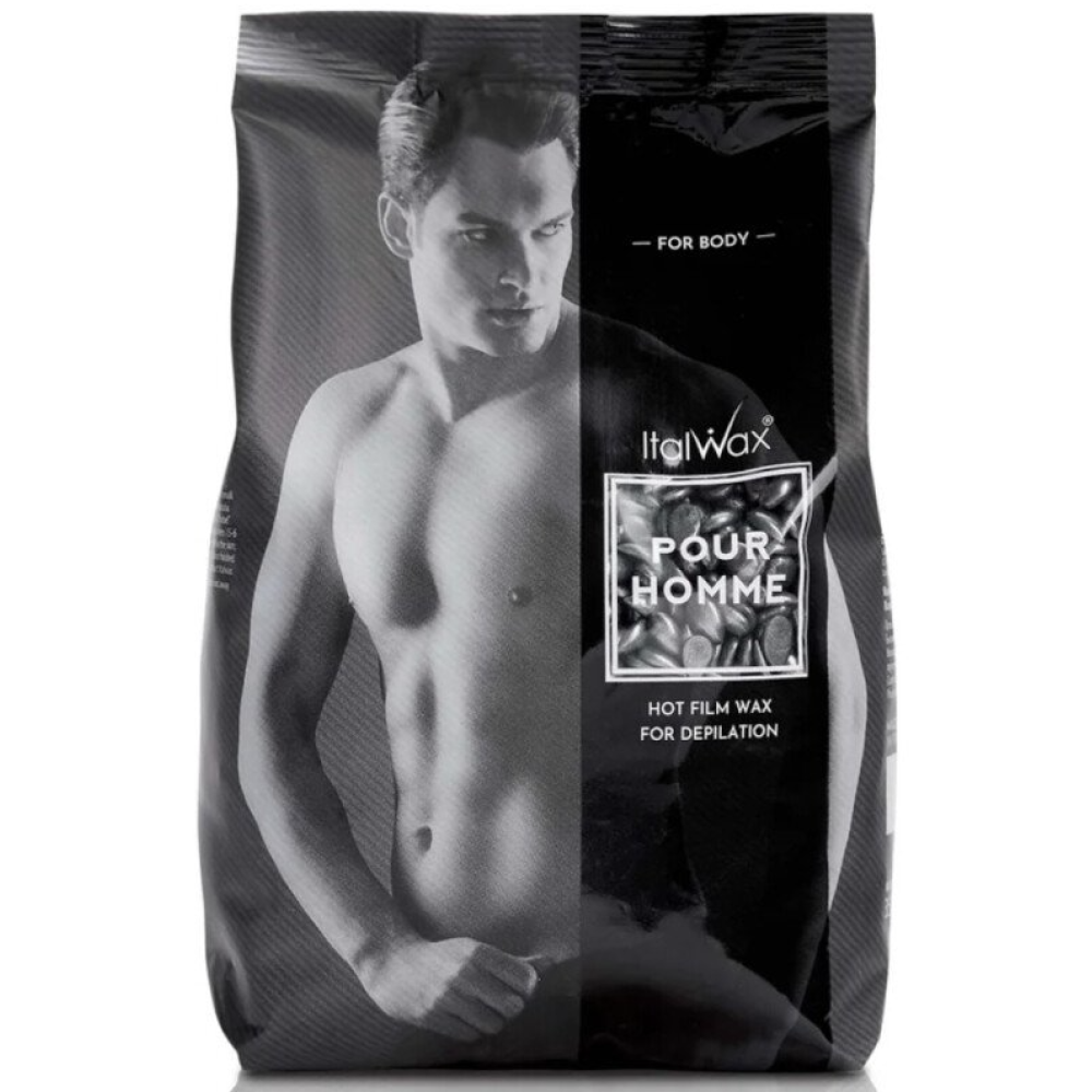 ItalWax Hot Film Wax Pour HOMME - Caurspīdīgs plēves vasks Vīriešiem, 1000gr. (CFWP1K)