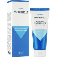 Jigott Vita Solution 12 Moisture Foam Cleansing - Attīrošas, mitrinošas putas sejai, 180ml