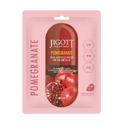Jigott Pomegranate Real Ampoule Mask - Auduma maska sejai, 27ml