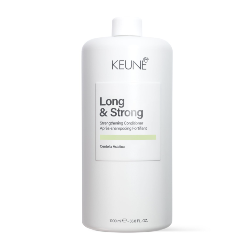 KEUNE Long & Strong Strenghtening Conditioner – Spēcinošs un matu augšanu veicinošs kondicionieris, 1000ml (254516)