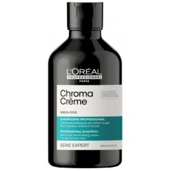 L'Oreal Professionnel Serie Expert Chroma Crème Green shampoo - Шампунь с зелёным пигментом для нейтрализации красного оттенка тёмных волос, 300ml