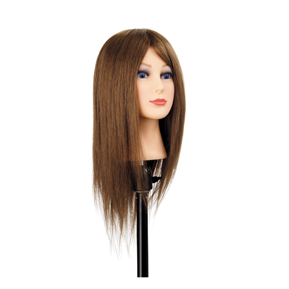Manekena galva Chiara, brown - ar naturāliem matiem, 35-40cm (401.803)