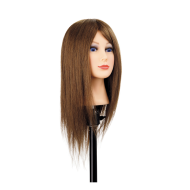 Manekena galva Chiara, brown - ar naturāliem matiem, 35-40cm
