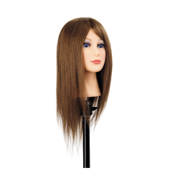 Manekena galva Chiara, brown - ar naturāliem matiem, 35-40cm