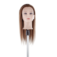 Manekena galva Chloe, brown - ar naturāliem matiem, 50cm
