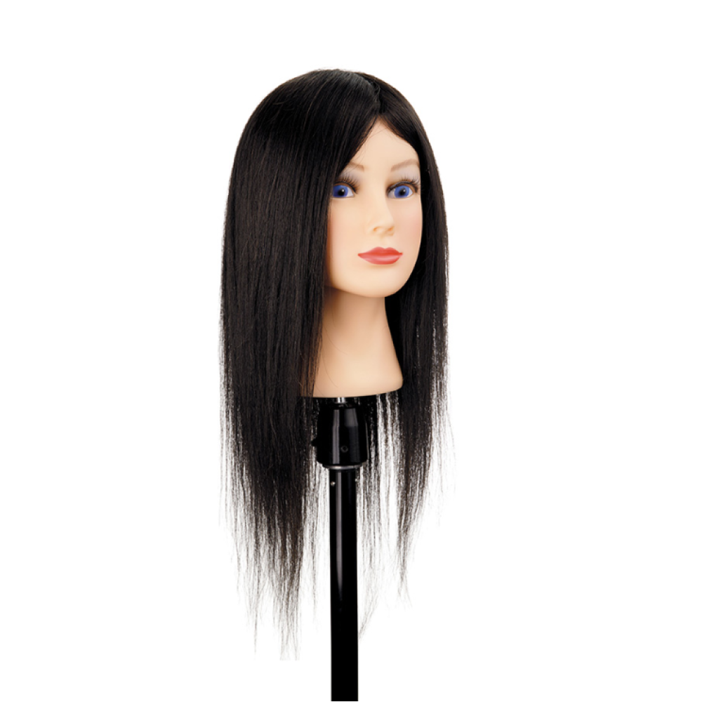 Manekena galva Katya, brown - ar naturāliem matiem, 35-40cm (401.804)