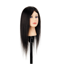 Manekena galva Katya, brown - ar naturāliem matiem, 35-40cm