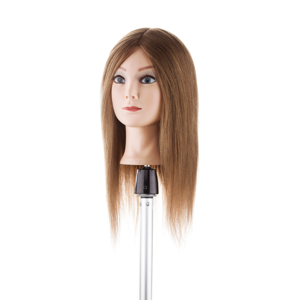 Manekena galva Emily, light brown - ar naturāliem matiem, 35-40cm (400.892)