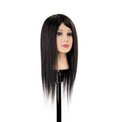 Manekena galva Milana, brown - ar naturāliem matiem, 45-50cm