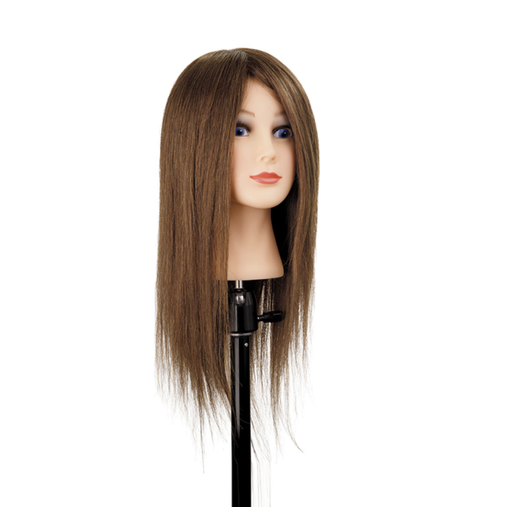 Manekena galva Sophie, brown - ar naturāliem matiem, 45-50cm (401.807)