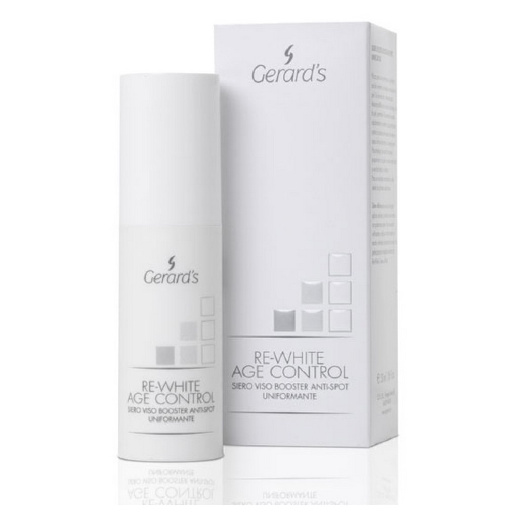 GERARD'S RE-WHITE AGE CONTROL Anti Spot Face Booster serum - Ādas toni izlīdzinošs pretnovecošanās serums sejai pret pigmenta plankumiem, 30ml