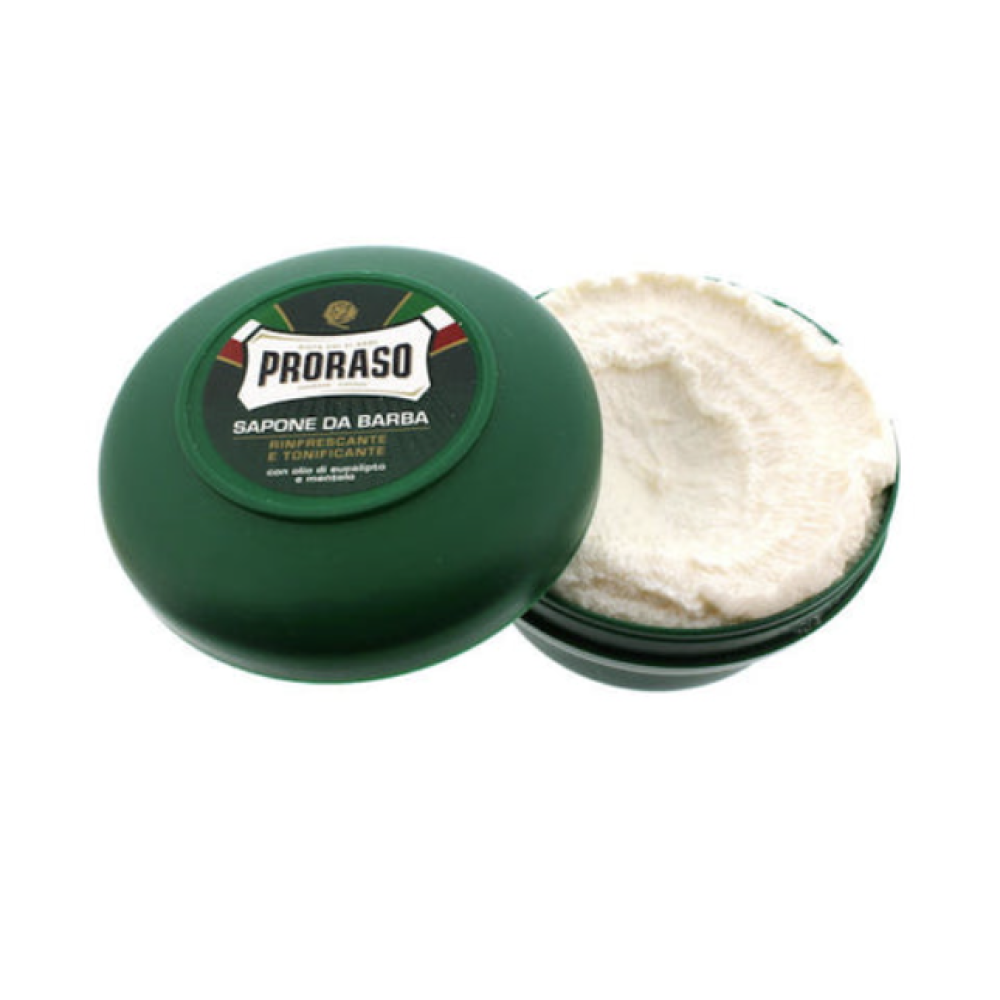 PRORASO Refreshing Shaving Soap With Eucalyptus Oil And Menthol - Skūšanās ziepes ar eikalipta eļļu un mentolu, 150ml