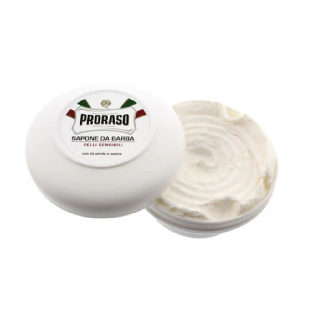 PRORASO Sensitive Shaving Soap With Green Tea Extract - Skūšanās ziepes ar zaļās tējas ekstraktu, 150ml