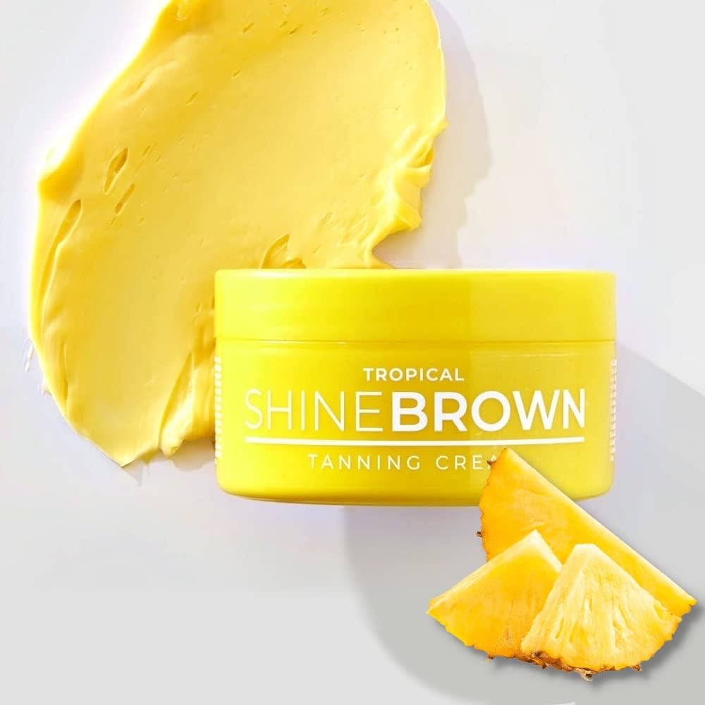 BYROKKO Shine Brown Tropical Tanning Cream - Iedegumu paātrinošs krēms ar tropisku augļu aromātu, 190gr.