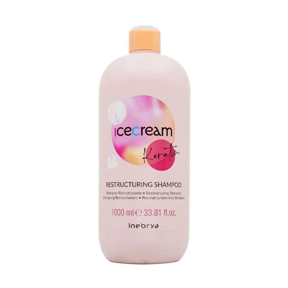 Inebrya Ice Cream Keratin Restructuring Shampoo - Restrukturējošs šampūns ar keratīnu, 1000ml Inebrya Ice Cream Keratin Restructuring Shampoo - Restrukturējošs šampūns ar keratīnu, 1000ml
