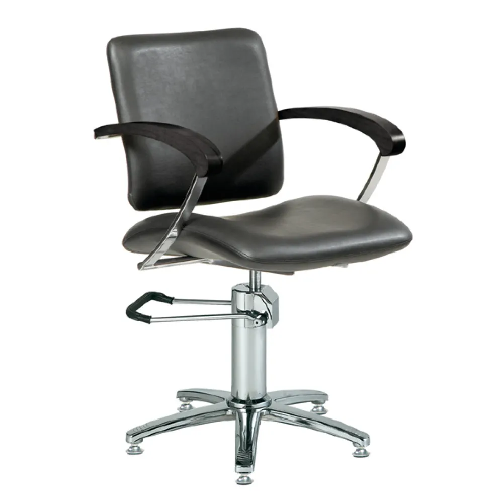 Styling hairdresser chair London A, armrest beech/ armrest black Styling hairdresser chair London A, armrest beech/ armrest black
