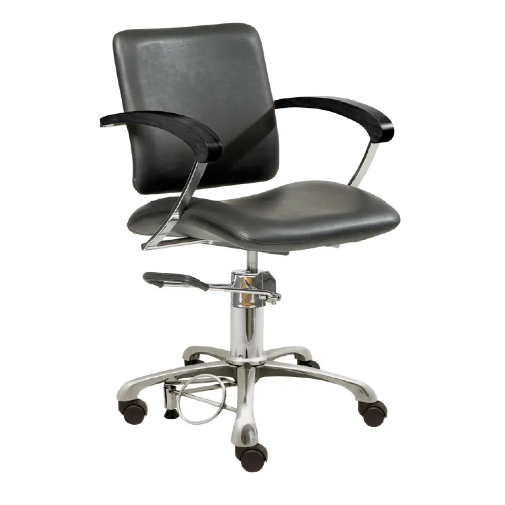 Styling hairdresser chair London C, armrest beech/ armrest black Styling hairdresser chair London C, armrest beech/ armrest black