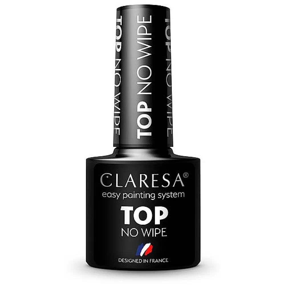 CLARESA Top No Wipe - Гибридный стойкий верхний слой для гель-лака без липкого слоя, 5ml
