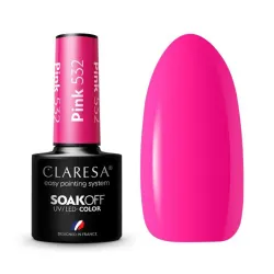 CLARESA PINK 532 - Стойкий гибридный гель лак для ногтей, 5ml