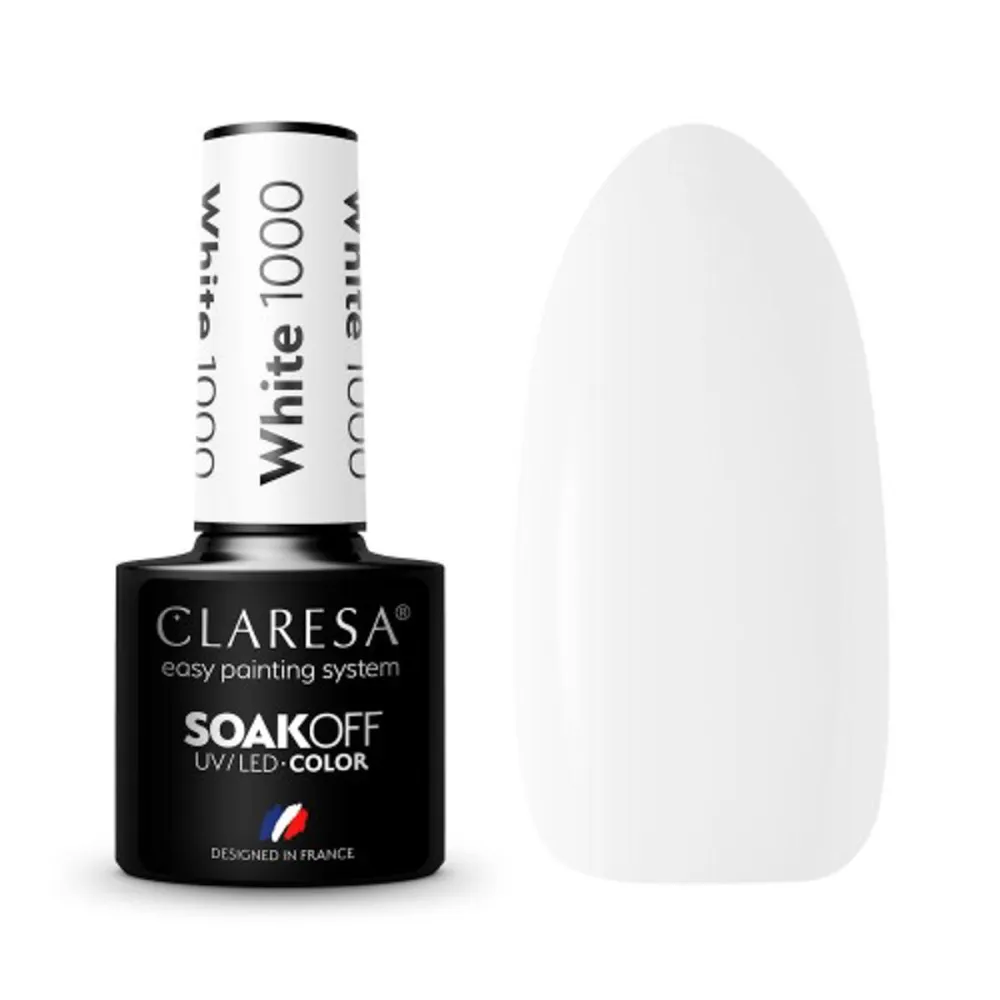 CLARESA White 1000 - Стойкий гибридный гель лак для ногтей, 5ml