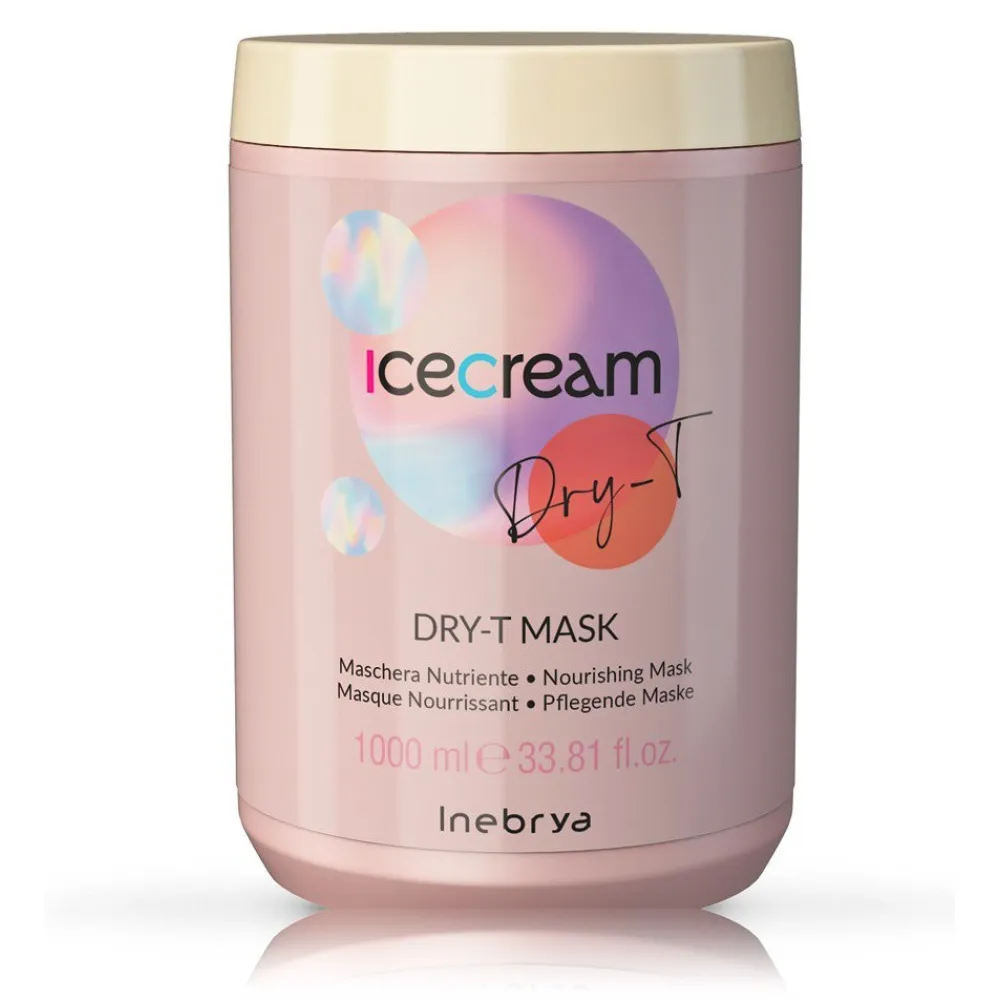 Inebrya Ice Cream Dry-T Mask - Barojoša maska sausiem un bojātiem matiem, 1000ml Inebrya Ice Cream Dry-T Mask - Barojoša maska sausiem un bojātiem matiem, 1000ml