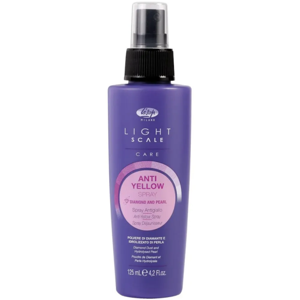 Lisap Milano Anti-yellow Light Scale Spray - Sprejs blondiem, balinātiem vai dabīgi sirmiem matiem, 125ml