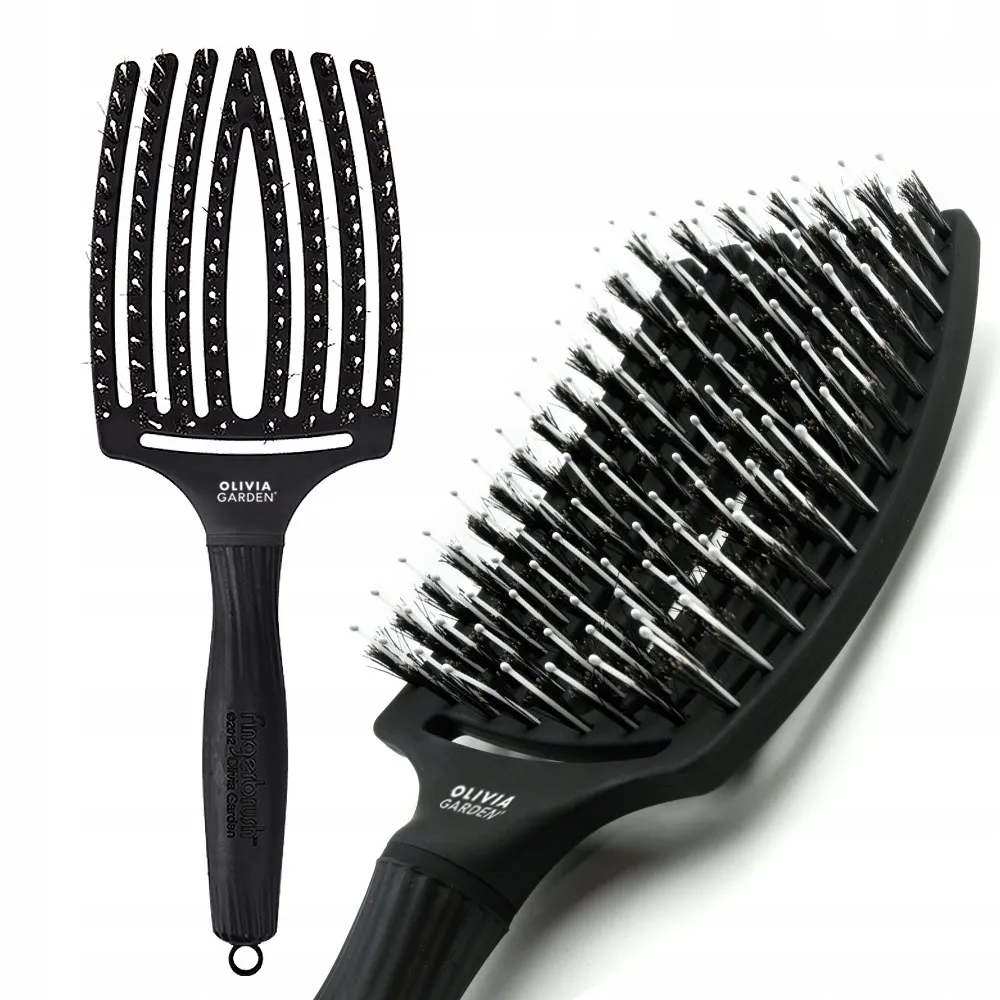 Olivia Garden Fingerbrush Combo Large Black - Расчёска для укладки волос Olivia Garden Fingerbrush Combo Large Black - Расчёска для укладки волос