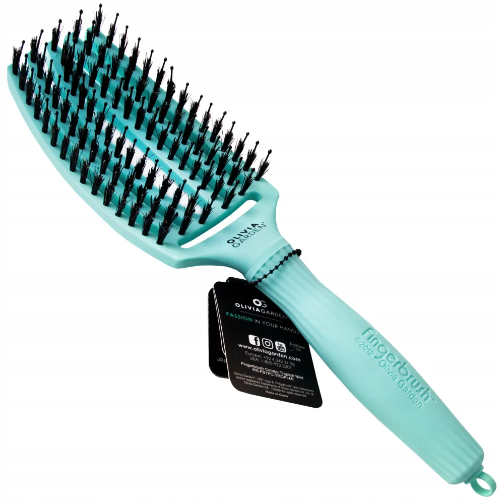 Olivia Garden Fingerbrush TROPICAL MINT Combo Medium - расчёска для укладки волос Olivia Garden Fingerbrush TROPICAL MINT Combo Medium - расчёска для укладки волос
