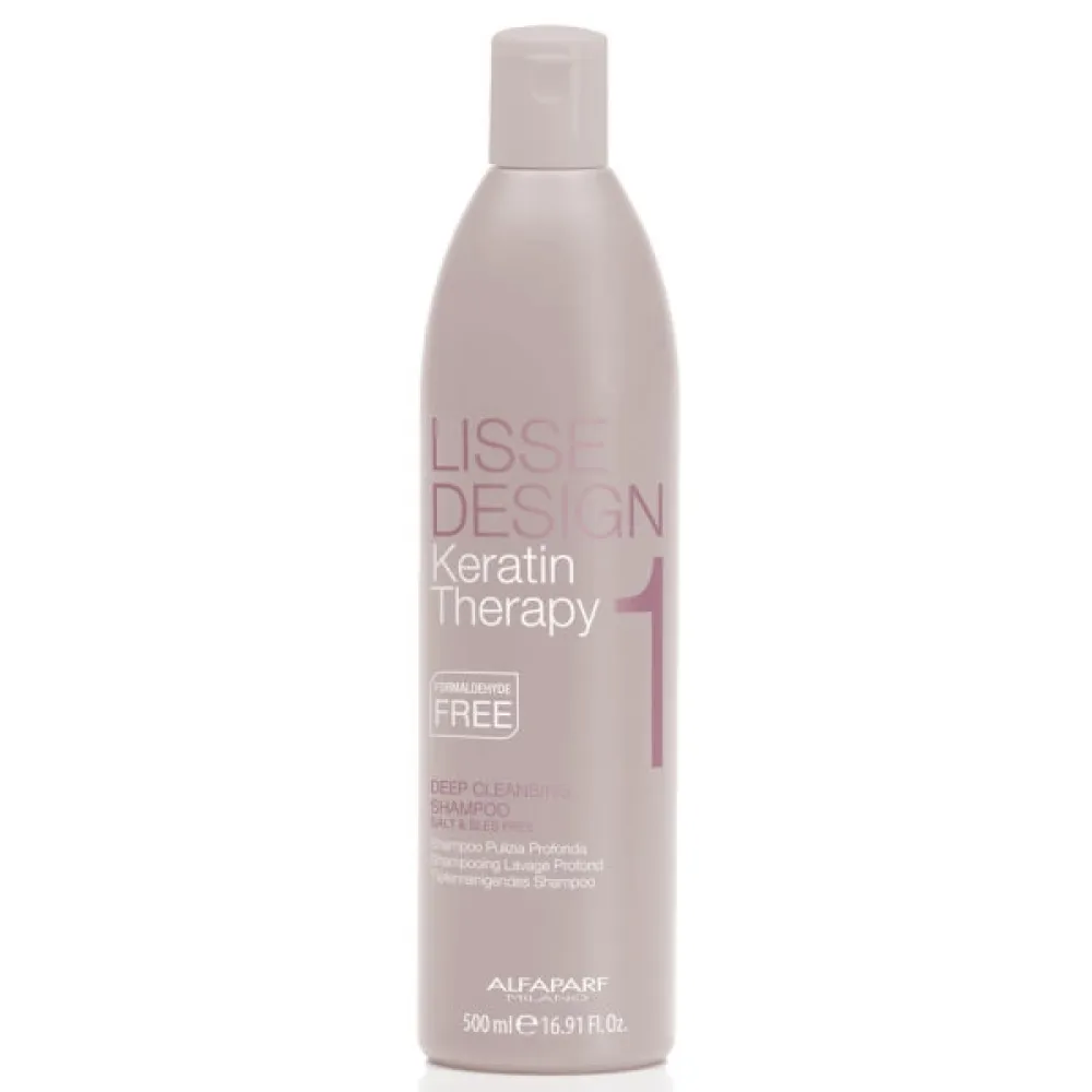 Alfaparf LISSE DESIGN Keratin Therapy DEEP CLEANSING Shampoo Nr.1 - Dzīļi attīrošs šampūns, 500ml Alfaparf LISSE DESIGN Keratin Therapy DEEP CLEANSING Shampoo Nr.1 - Dzīļi attīrošs šampūns, 500ml