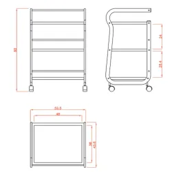 Meistara ratiņi ar 3 plauktiem Meistara ratiņi ar 3 plauktiem