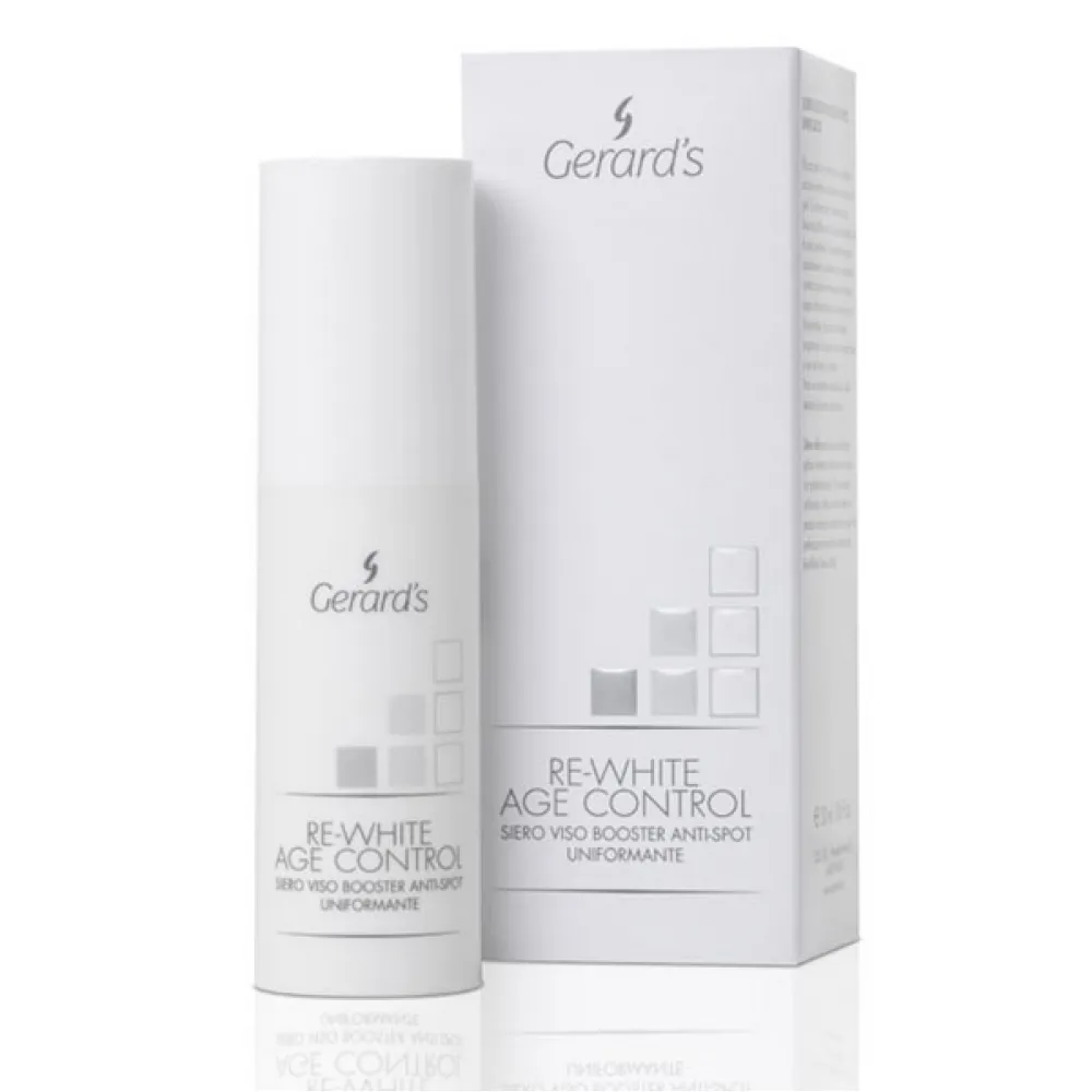 GERARD'S RE-WHITE AGE CONTROL Anti Spot Face Booster serum - Ādas toni izlīdzinošs pretnovecošanās serums sejai pret pigmenta plankumiem, 30ml GERARD'S RE-WHITE AGE CONTROL Anti Spot Face Booster serum - Ādas toni izlīdzinošs pretnovecošanās serums sejai pret pigmenta plankumiem, 30ml
