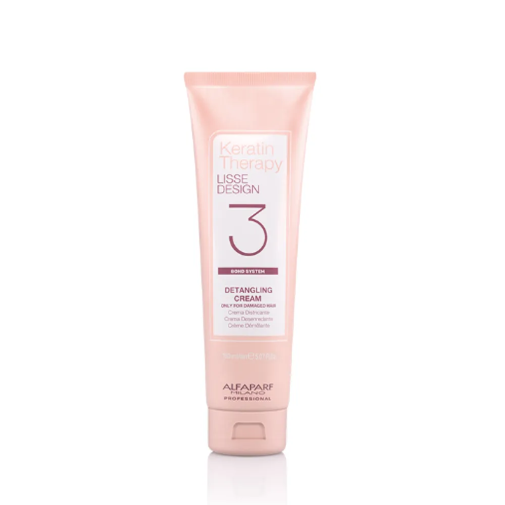 ALFAPARF Milano Keratin Therapy LISSE DESIGN DETANGLING Cream Nr.3 - Крем против спутывания для поврежденных волос Nr.3, 150мл