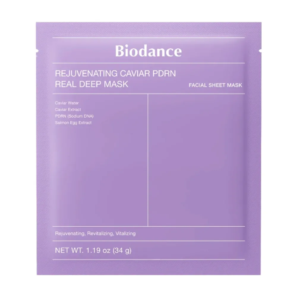 BIODANCE Biodance Rejuvenating Caviar PDRN Real Deep mask - Hidrogēla maska ar PDRN un laša ikru ekstraktu, 34g. (184606)