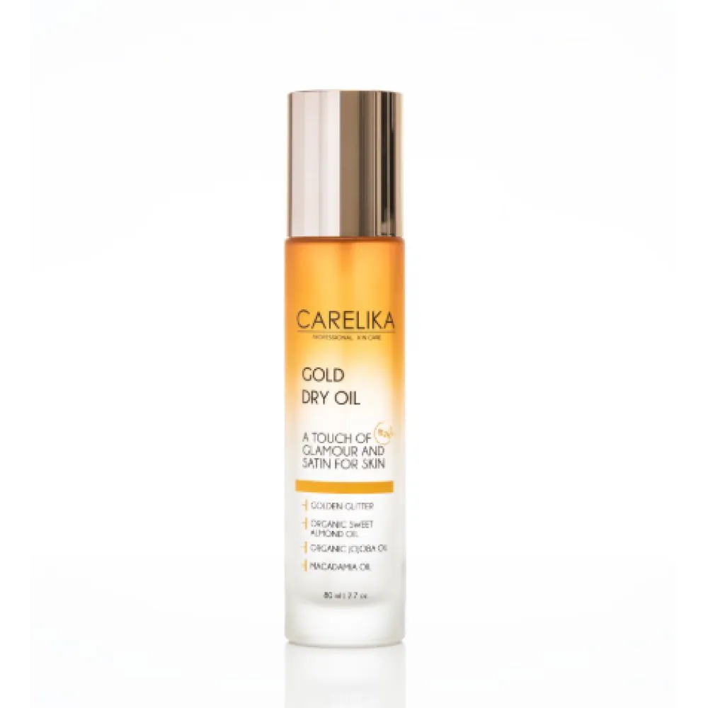 CARELIKA Gold Dry Oil - Sausā eļļa matiem un ķermenim ar mīkstinošām, barojošām īpašībām, 80ml