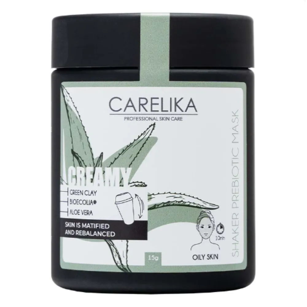 CARELIKA Shaker Prebiotic Creamy Mask Green Clay, 15gr.