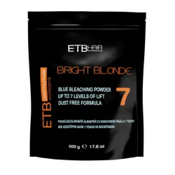 ETB Hair Professional Premium Blue Bleaching Powder 7 Level - Premium matu balināšanas pulveris ar zilu pigmentu, 500gr.