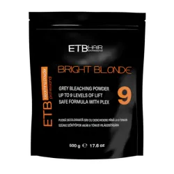 ETB Hair Professional Premium Bright Blonde Grey Bleaching Powder 9 Level - Premium matu balināšanas pulveris ar pelēko-zilo pigmentu, 500gr.