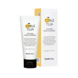 FarmStay Citrus Yuja Vitalizing Foam cleanser - Atsvaidzinošas sejas putas ar yuzu citrusaugļa ekstraktu, 100ml